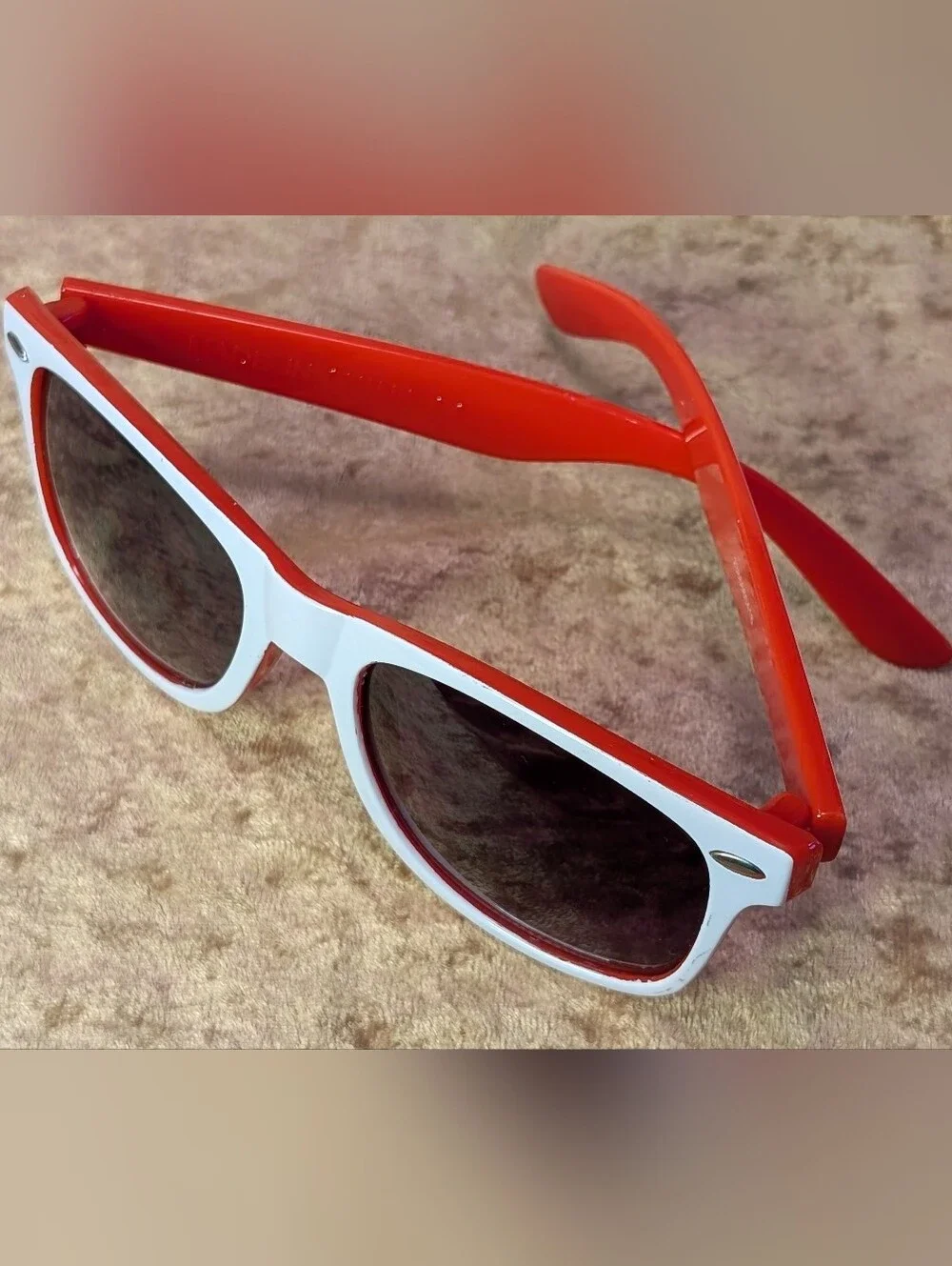Kids White and Red Sunglasses — Playful UV Shades